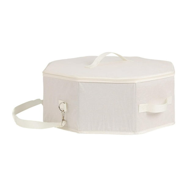 Bolsa de almacenamiento para sombreros, resistente al polvo, de gran capacidad y con asas de transporte. Estuche para sombreros Fedoras. Blanco