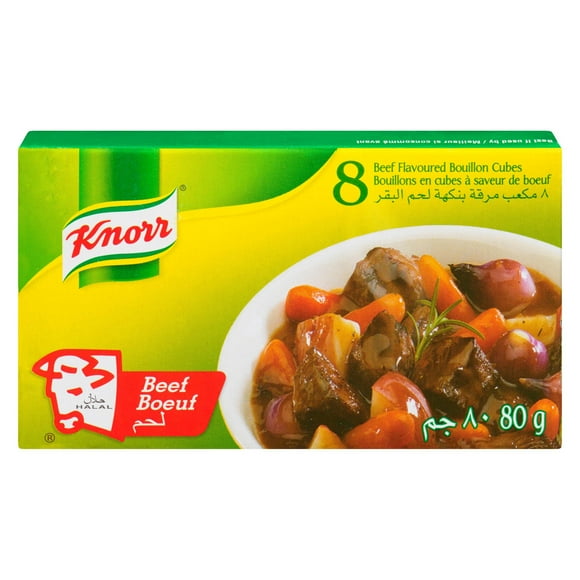 Knorr Bouillon en Cubes a Saveur de Boeuf Halal Knoor cubes saveur boeuf 8/80g