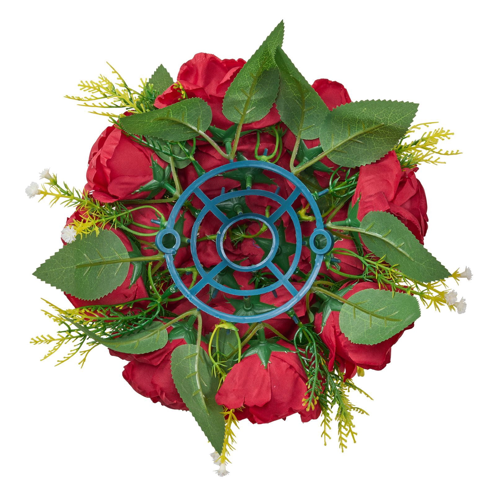 Artificial Flower Balls 10-Pack, 9.5 Inch Silk Rose Centerpieces, Half-Sphere with Stable Bases, Dense Blooms, Fade-Resistant for Wedding Party Table Decor