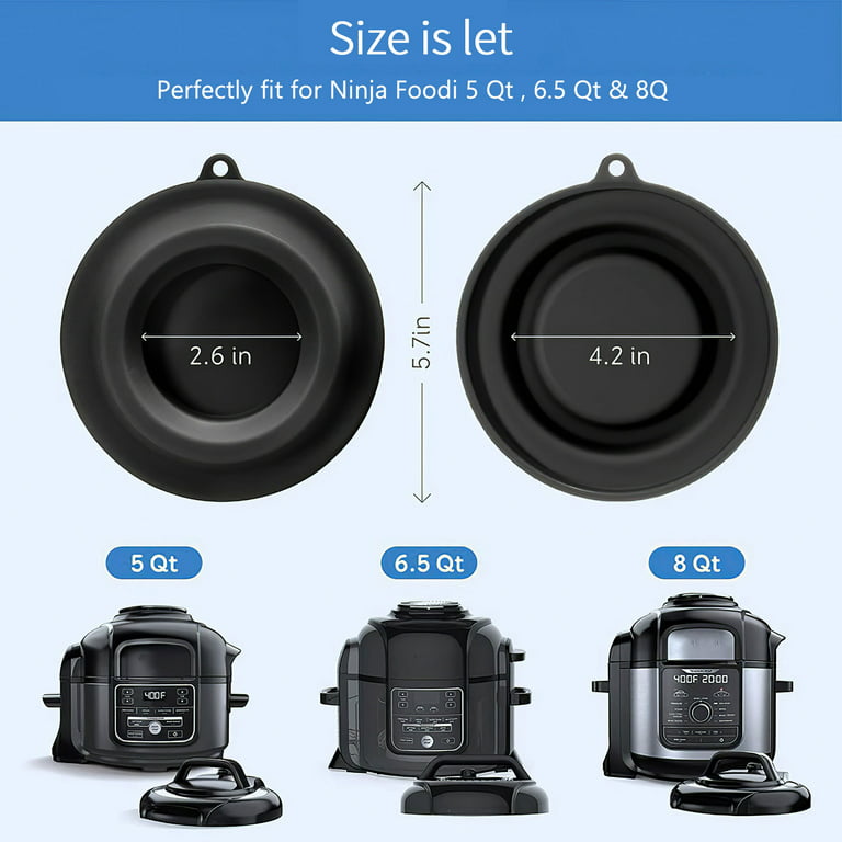 Lid Stand Silicone Lid Holder Accessories Compatible With Ninja Foodi  Pressure Cooker And Air Fryer 5 Qt, 6.5 Qt And 8 Quart, Black1pcs