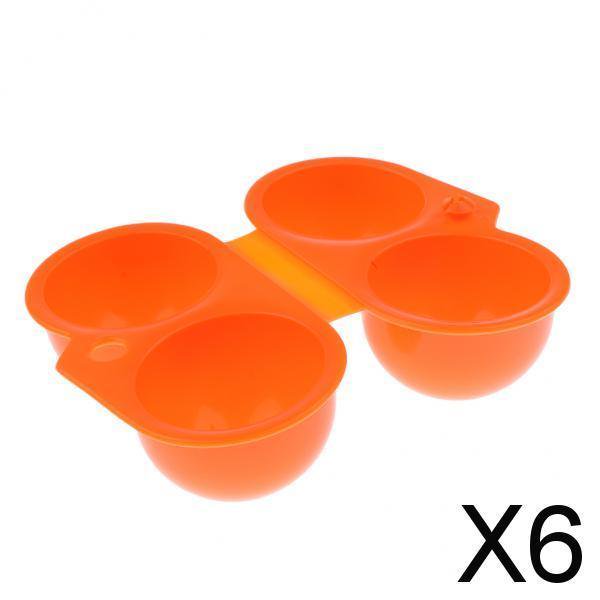 3 contenedores de almacenamiento de huevos portátiles plegables para acampar al aire libre, senderismo, Picnic, color naranja 6 piezas