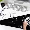 thumbnail image 2 of Black White Cherry Blossom Mouse Pad Japanese Sakura Death Life Flower Extended Desk Mat 80X30 cm Non-Slip Rubber Base Stitched Edge Large XL Playmat for Keyboard Gaming Laptop Desktop,31.5×11.8 Inch, 2 of 6