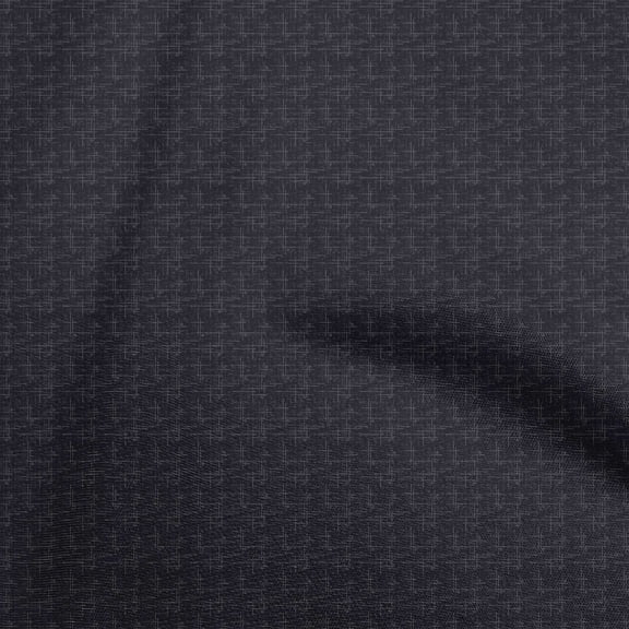 oneOone Cotton Poplin Black Fabric Abstract Irregular Lines Craft Projects Decor Fabric Printed By The Yard 56 Inch Wide