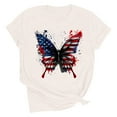 thumbnail image 2 of Busydd Independence Day Tops for Women Trendy Casual Comfy T Shirts for Women USA Flag Print Tshirts Round Neck Short Sleeve Going Out Tops XL, 2 of 7