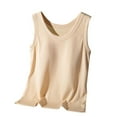 thumbnail image 2 of Miorin Women Ribbed Wide Strap Scoop Neck Tank Tops with Built-in Padded Bra, Solid Slim Fit Layering Cami, Breathable Basic Sleeveless Vest for Summer Daily Inner Loungewear, Rose Gold 2XL, 2 of 6