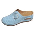 thumbnail image 6 of Womens Orthopedic Sandals Hollow out Mules Closed Round Toe Slip on Summer Slides Comfortable Platform Low Wedge Walking Shoes Sky Blue Size 8, 6 of 6