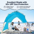 thumbnail image 3 of ECR4Kids Spacious 94.5" x 94.5" x 76.8" Beach Tents, Horizon Blue, 3 of 7