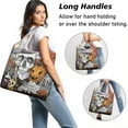 thumbnail image 2 of 5 Pack Foldable Shopping Bag,Spooky Halloween Scene Pattern Reusable Grocery Bags with Pockets,Large Reusable Tote Bags with Handles Waterproof & Lightweight, 2 of 6
