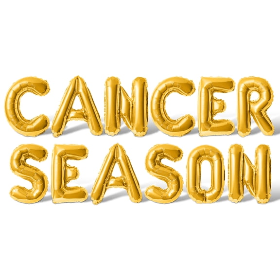 Letter Balloons - CANCER SEASON 16" Inch Alphabet Letters Foil Mylar Balloon Cancer Birthday Party Banner (Gold)