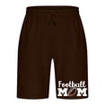 thumbnail image 5 of Puntoco Pantalones Cortos De Corte Clásico Para Hombre，Fútbol Mamá Hombres Con Cordones Elástico Casual Bolsillo Deportes Fitness Pantalones Cortos Para El Hogar Pantalones Tres Cuartos Marrón M, 5 of 5