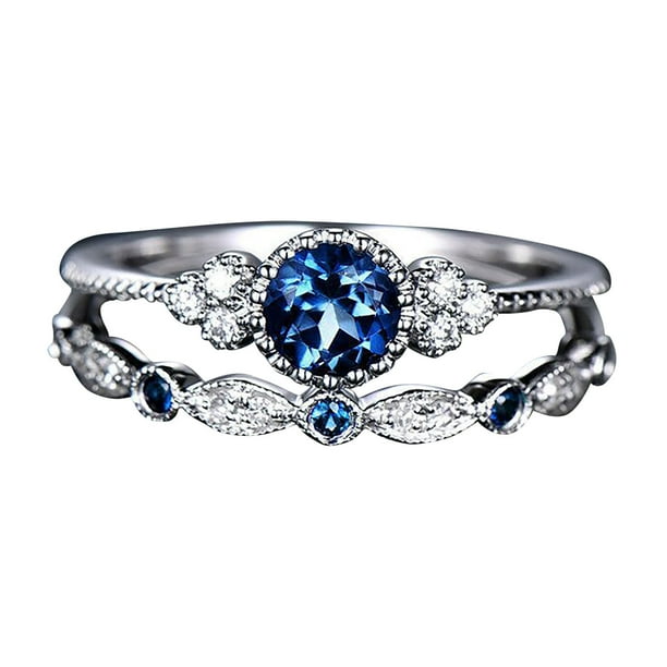 Las mujeres de 1 joyería de moda de la pareja 9 pares de anillos de tamaño conjunto de anillos
