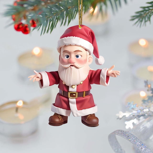 onlyliua ¡ Ofertas de Liquidación de Hoy Prime! Adorno Colgante Navideño Adorno para Árbol de Navidad Casa de Papá Noel Adorno Colgante Acrílico
