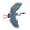 Blue, variant on Heron Journey Coastal Metal Wall Sculpture in Handpainted Bold Blue Hues with Bronze
