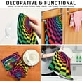 thumbnail image 7 of GZHJMY 1 Pack 3D Color Block Kitchen Towels, Soft Highly Absorbent Dish Towels Reusable Tea Towels Set, 28"x 18", 7 of 7