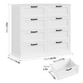 thumbnail image 2 of Homfa Horizontal 8 Drawer Dresser, White Wood Storage Cabinet, Double Dresser for Bedroom Living Room, 2 of 7