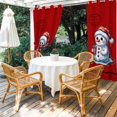 thumbnail image 4 of Outdoor Curtains for Patio Waterproof, Christmas Snowman Outdoor Privacy Panels Grommet, Red Xmas Snowflakes Cartoon Winter Blackout Outside Curtains for Porch/Cabana/Pergola/Gazebo 54"x84", 1 Panel, 4 of 8
