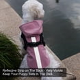 thumbnail image 5 of Impermeable para perros con arnés, chaqueta impermeable ultraligera con capucha, abrigo impermeable transpirable y reflectante para perros pequeños y medianos, rosa, talla grande, 5 of 5