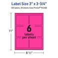 thumbnail image 6 of Avery Printable Rectangle Labels, Neon Magenta, 3" x 3.75", 120ct, 6 of 11