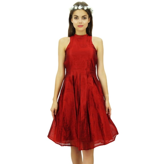 Bimba Women's Wedding Party Dress Sleeveless Pleated Prom Dresses