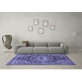 thumbnail image 3 of Ahgly Company Machine Washable Indoor Round Persian Blue Traditional Area Rugs, 6' Round, 3 of 4