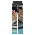 thumbnail image 6 of Two Cats Driving Car Winter Female Pants Flannel High Waist Women Pants Lady Warm Straight Leg Plush Trousers, 6 of 7