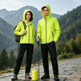 thumbnail image 2 of Afuyipoi Unisex Waterproof Rain Suit Hooded Raincoat Set Green L, 2 of 9
