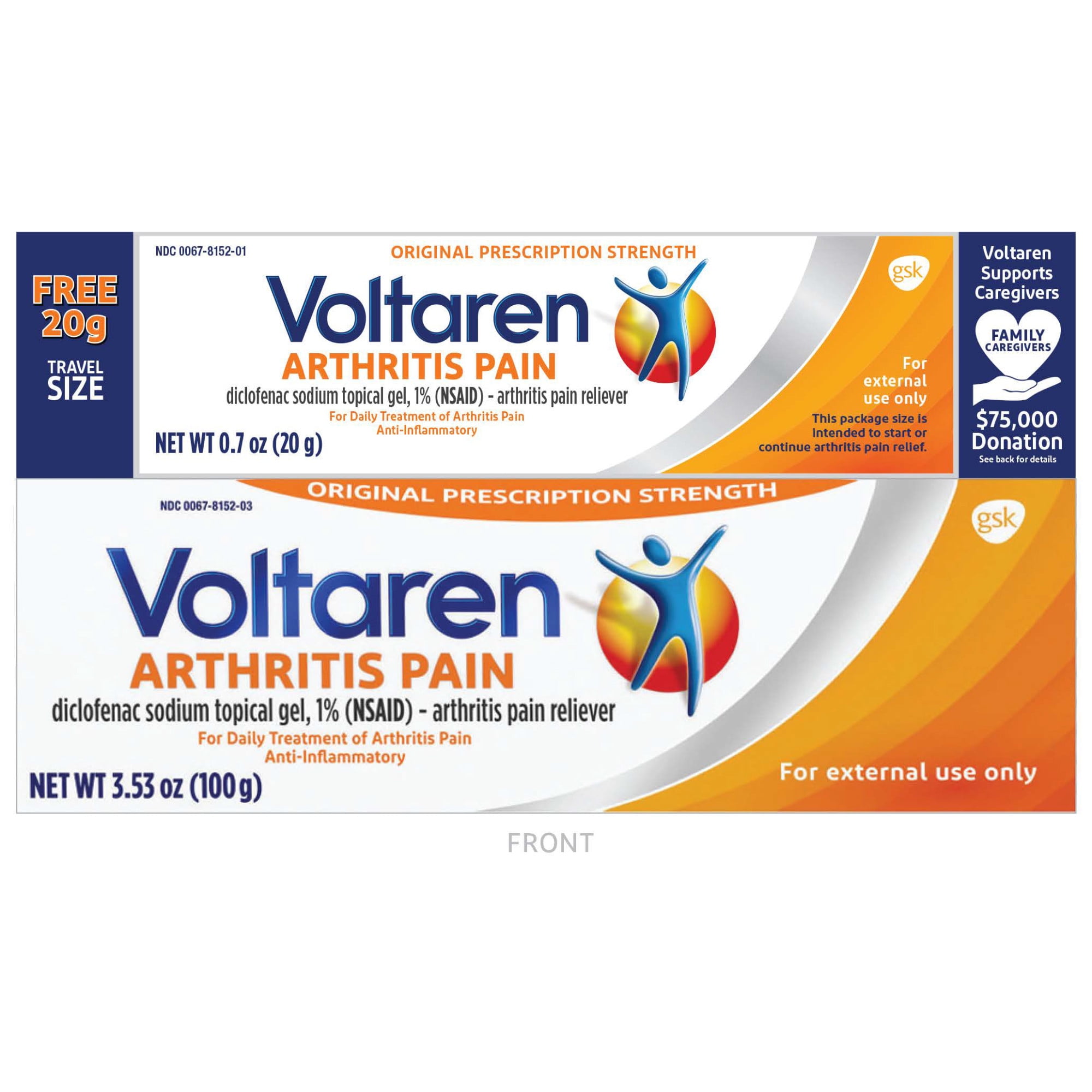 (2 pack) Voltaren Bonus Pack (2 Tubes of 3.53 Oz and 0.7 Oz Each)