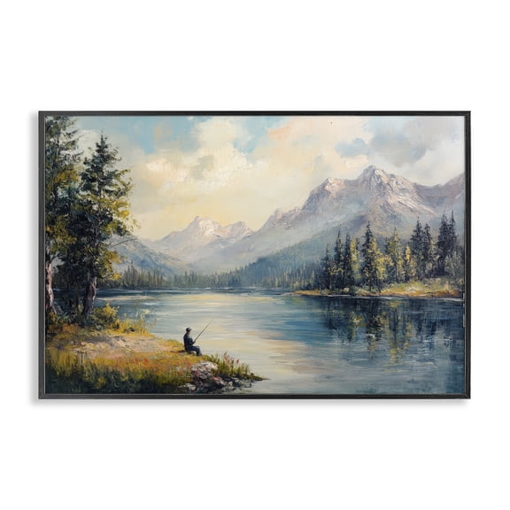 Stupell Industries Farmhouse Secret Fishing Spot Black Framed Giclee Art, 18 x 12, by Petals Prints Design