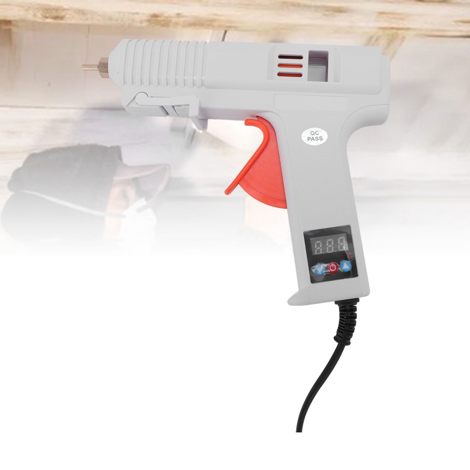 Nieyigj Hot Melt Glue Device 120W High Temperature Tool Adjustable Digital Display Smart Heater for DIY Crafts Quick Repairs Home Projects US Plug Black