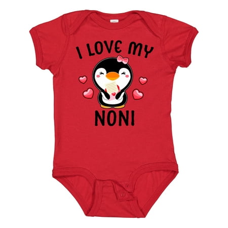 

Inktastic I Love My Noni with Cute Penguin and Hearts Gift Baby Girl Bodysuit