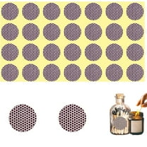 Bexikou 28Pcs Match Striker Stickers Bumble/Dotted Pattern Match Strike Paper with Adhesive Pre-Cut in Circles for Match Lighters Honeycomb - Brown, Round