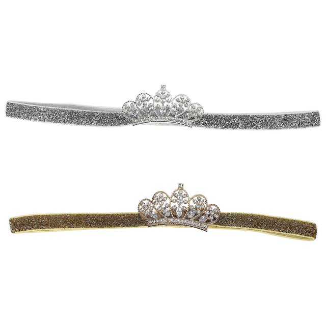 2pcs Baby Girl Crown Headband Newborn Infant Decorative Tiara Fairy Crown