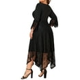 thumbnail image 6 of LilyLLL Plus Size XL-6XL Womens 3/4 Sleeve Lace Gothic Long Dress Casual Party Gown, 6 of 6