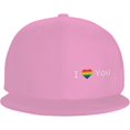 thumbnail image 2 of Love Gay Pride LGBT Flat Brim Hat Classic Fashion Trucker Adjustable Brim Baseball Cap for Men Women Black, 2 of 8