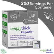 SimplyThick EasyMix | 300 Count of 4g Individual Packets | Gel Thickener for those with Dysphagia & Swallowing Disorders | Creates An IDDSI Level 1 - Slightly Thick Consistency