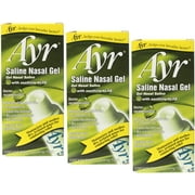 3 Pack- Ayr Saline Nasal Gel with Soothing Aloe 0.50 oz Each