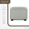 thumbnail image 4 of Evolur Holland Upholstered Ottoman, Modern Design In Harbor, 4 of 7