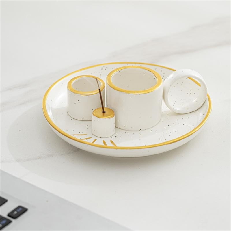 Multipurpose Ceramics Holders for Incenses Stick Candle Santo Wood Burners Set