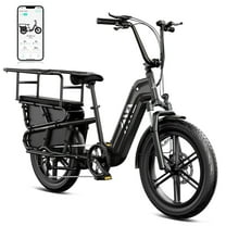 TST Electric Bike, 1500W E-Mountain Bike, 48V/15AH Removable Battery UL2849, Max Range 80Miles, 20" Fat Tire Ebike, 28mph Fast Cargo Ebikes, Electric Bicycle