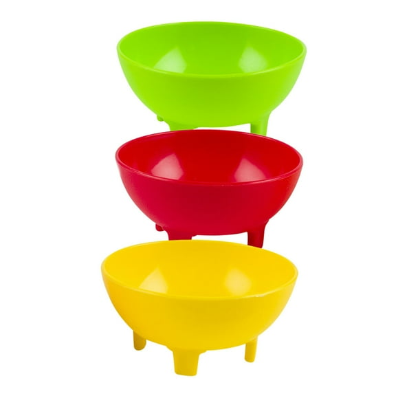 3 Pack Salsa Bowls Plastic Mexican Molcajete Chips Guacamole Bowls Serving Dish