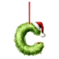 3.15Inch Personalized Christmas Letter Tree Hanging Pendant - 26 Alphabet Letters for Xmas Tree DIY Craft Ornaments