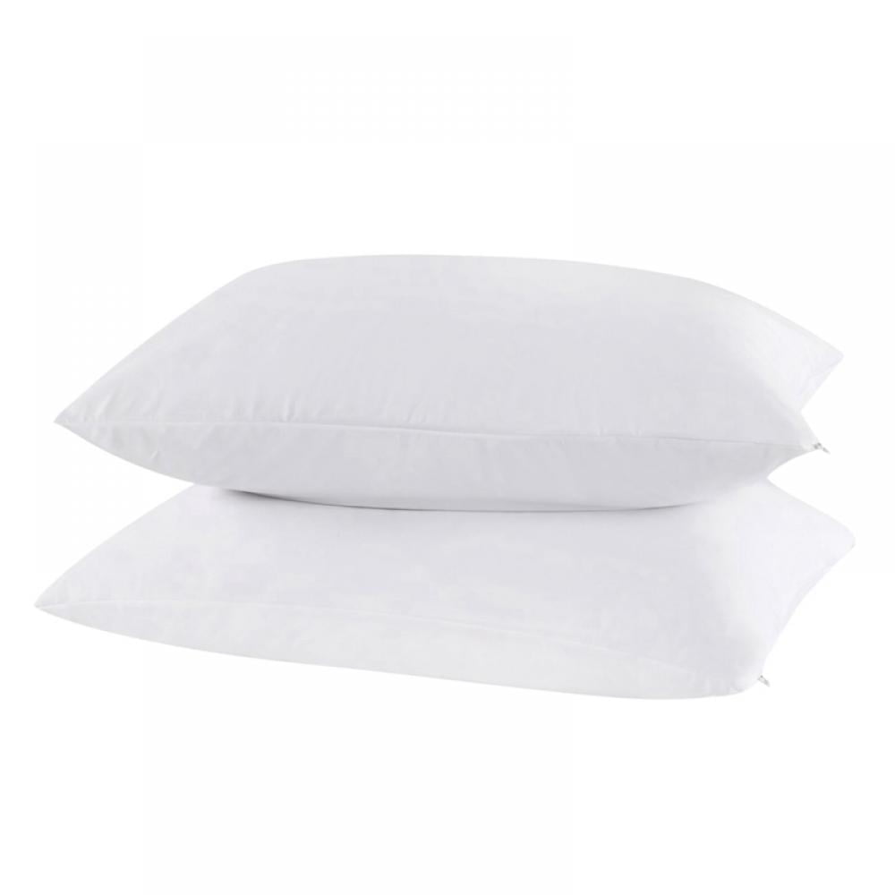 Details about   Zippered Pillow Protector Allergy Proof Breathable Polyester Cotton Cover 2-Pack 