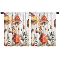 Blackout Kids Curtains,Red Mushroom Flower White Pattern Childrens Insulated Curtains Set Of 2,Bedroom Essentials,Toddler Room Decor 42"x54"