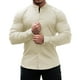 thumbnail image 1 of Camisas Para Hombre Camisas de vestir para hombre Slim Fit Stretch Banded Long & Short Sleeve Casual Button Down Shirt (Beige, S), 1 of 7