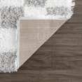 thumbnail image 4 of BoutiqueRugs Atira Modern Checkered Shag Area Rug - High Pile Fluffy Shaggy Carpet -Kids Room, Nursery, Living Room Shaggy Carpet - Light Gray, Cream, White - 7'10" X 10'3" (8x10), 4 of 14