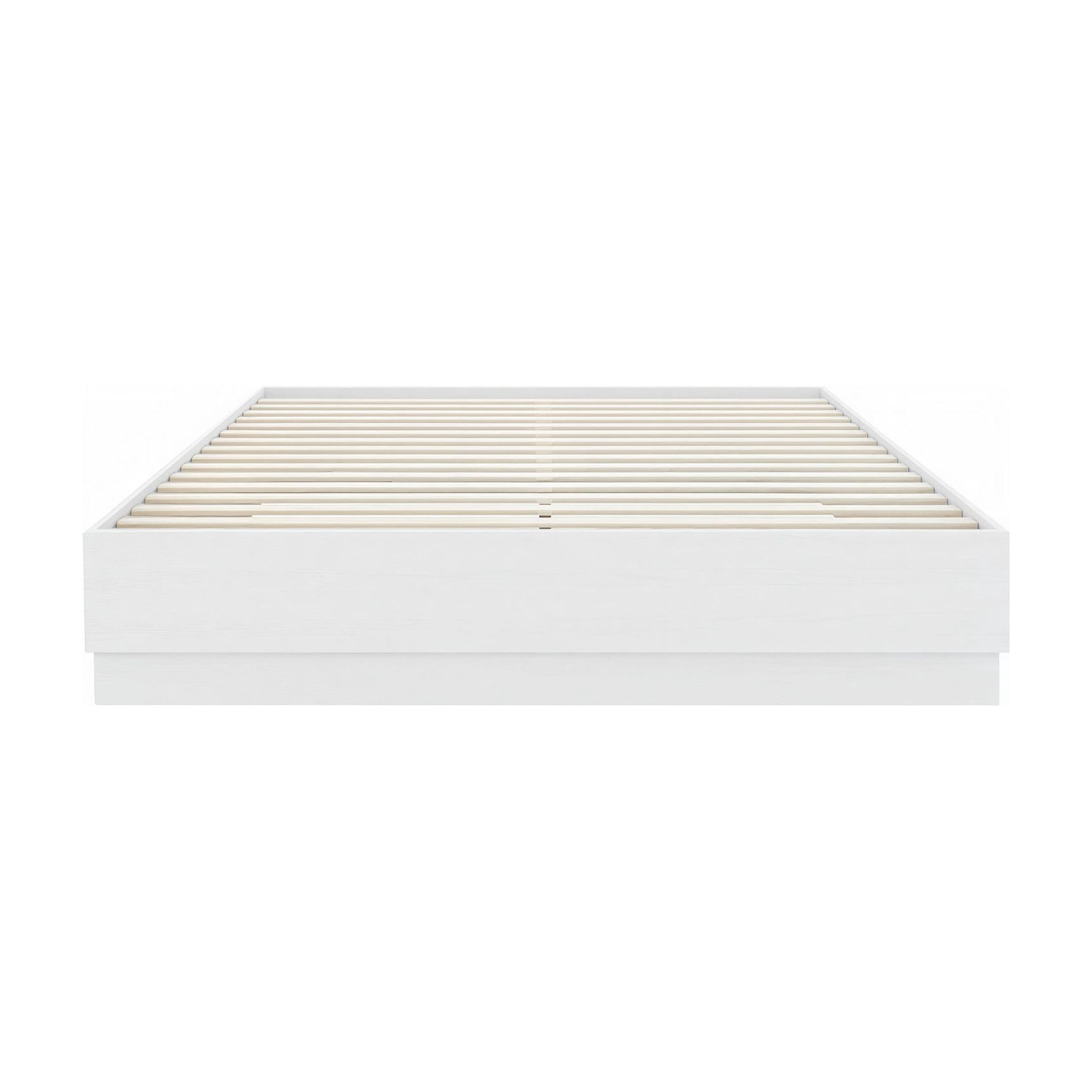 Nexera Milano Queen Size Platform Bed Frame, White Woodgrain