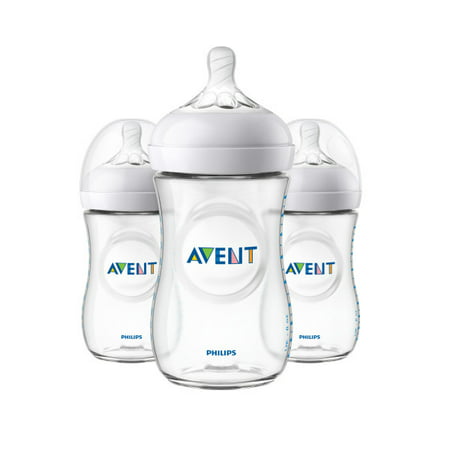 Philips Avent Natural Baby Bottle, Clear, 9oz, 3pk,