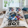 thumbnail image 2 of Astro Bot Conjunto de sábanas temático, trío de piezas, cómodo y amigable con la piel, diseño único, regalo de decoración para el hogar para familiares, amigos y fans,173cm *218cm, 2 of 6