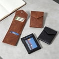 thumbnail image 3 of mdesiwst Vertical Card Wallet Slim Card Holder Cash Wallet Snap Button Closure Retro Faux Leather Wallet Gift for Men, 3 of 8
