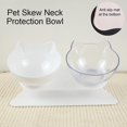 thumbnail image 4 of 15 Tilted Cat Bowl Design Neck Guard Stand Raised Pet Food Water Feeder Bowl, 4 of 5